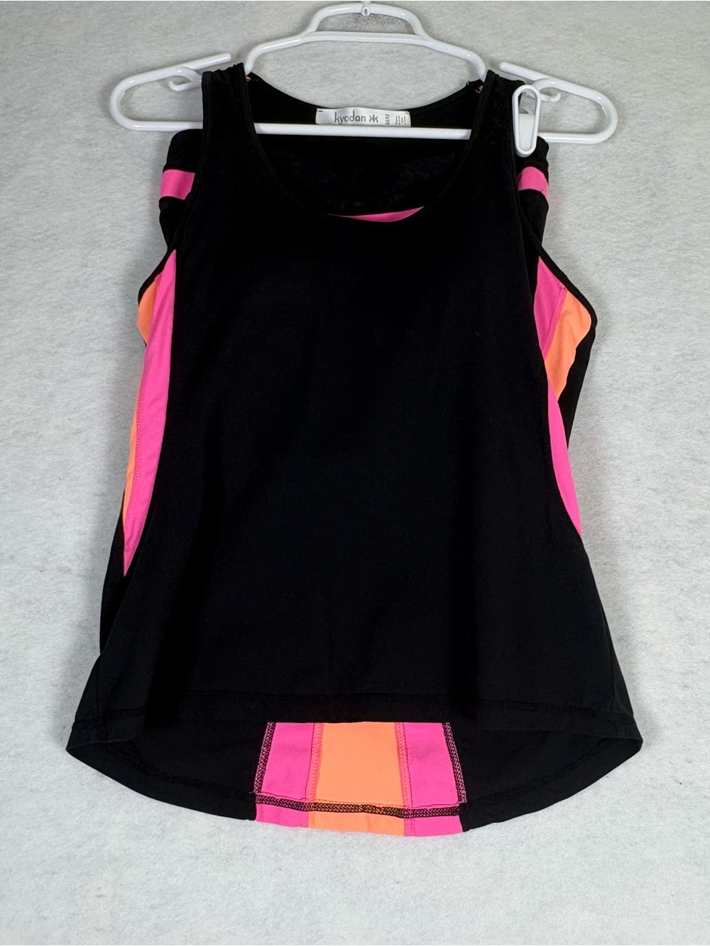 Kyodan Black Tank and Shorts with Pink & Orange Colorblock Accents